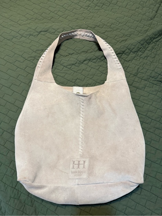Haute Hippie Handbags - Haute Hippie Hobo-Style Suede Shoulder Bag in Light Beige